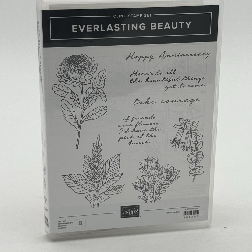 Stampin Up Everlasting Beauty Cling Stamp Set Anniversary Courage Friends Flower